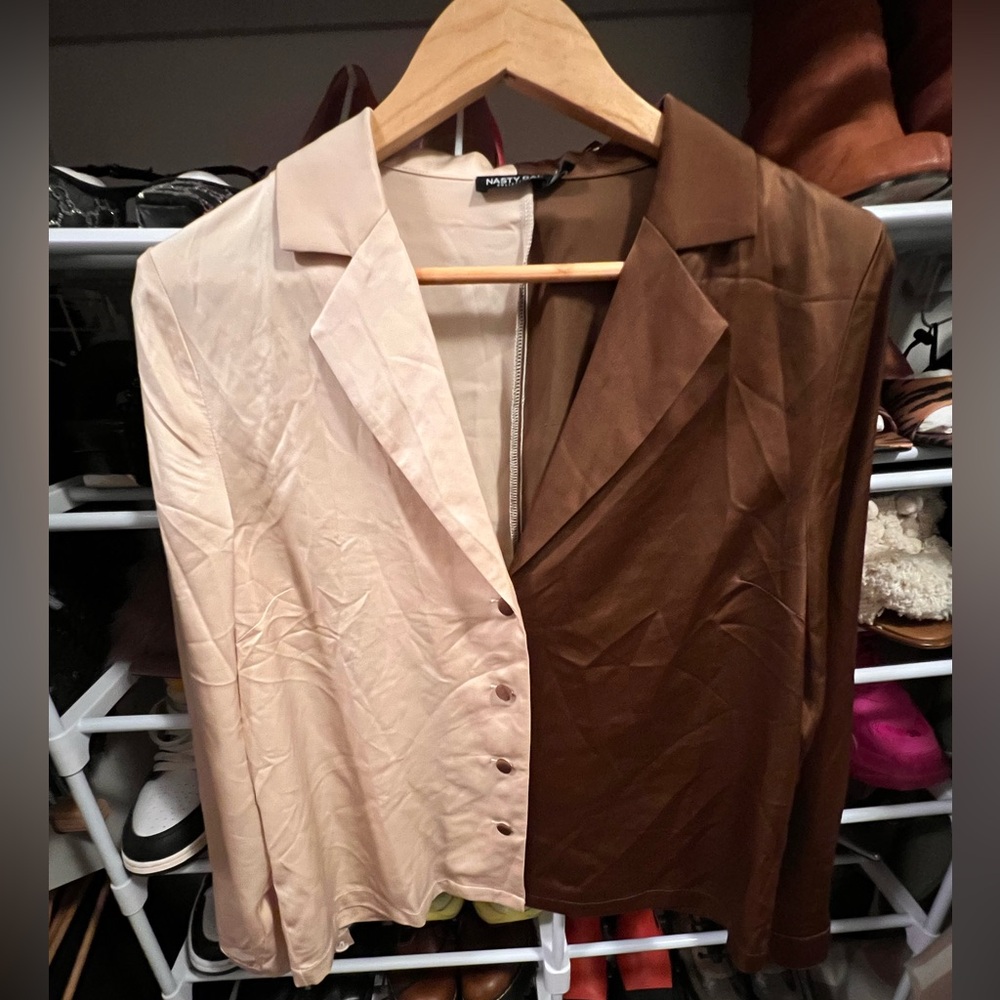 Nasty Gal Two Tone Blouse